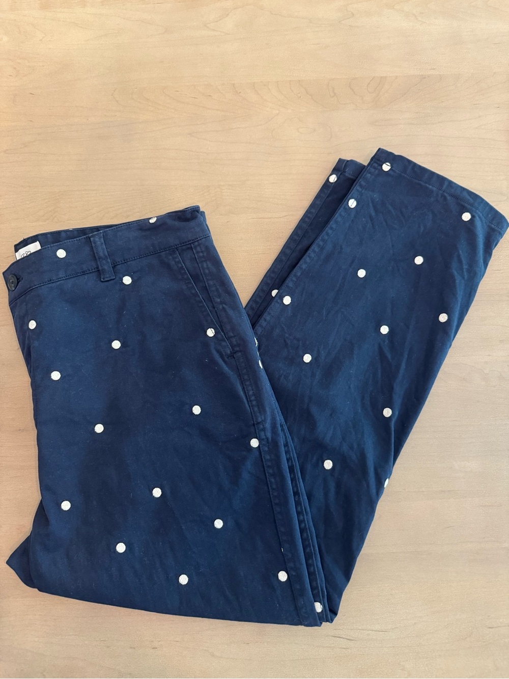 J Crew Navy Cotton Polka Dot Chinos - Size 32
